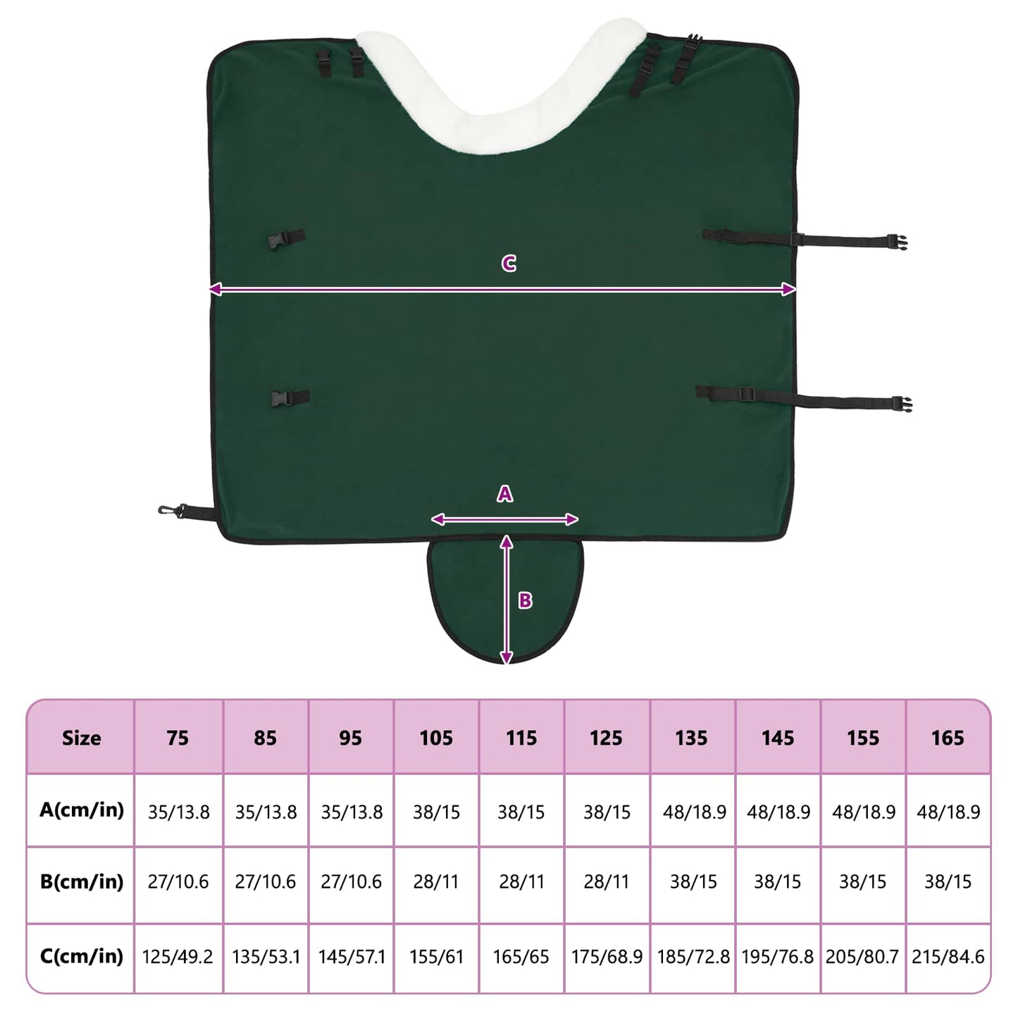 Horse Blanket Full Dark Green 85 cm Polar fleece