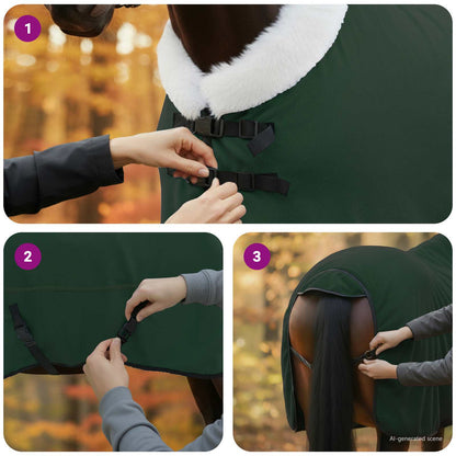 Horse Blanket Full Dark Green 125 cm Polar fleece