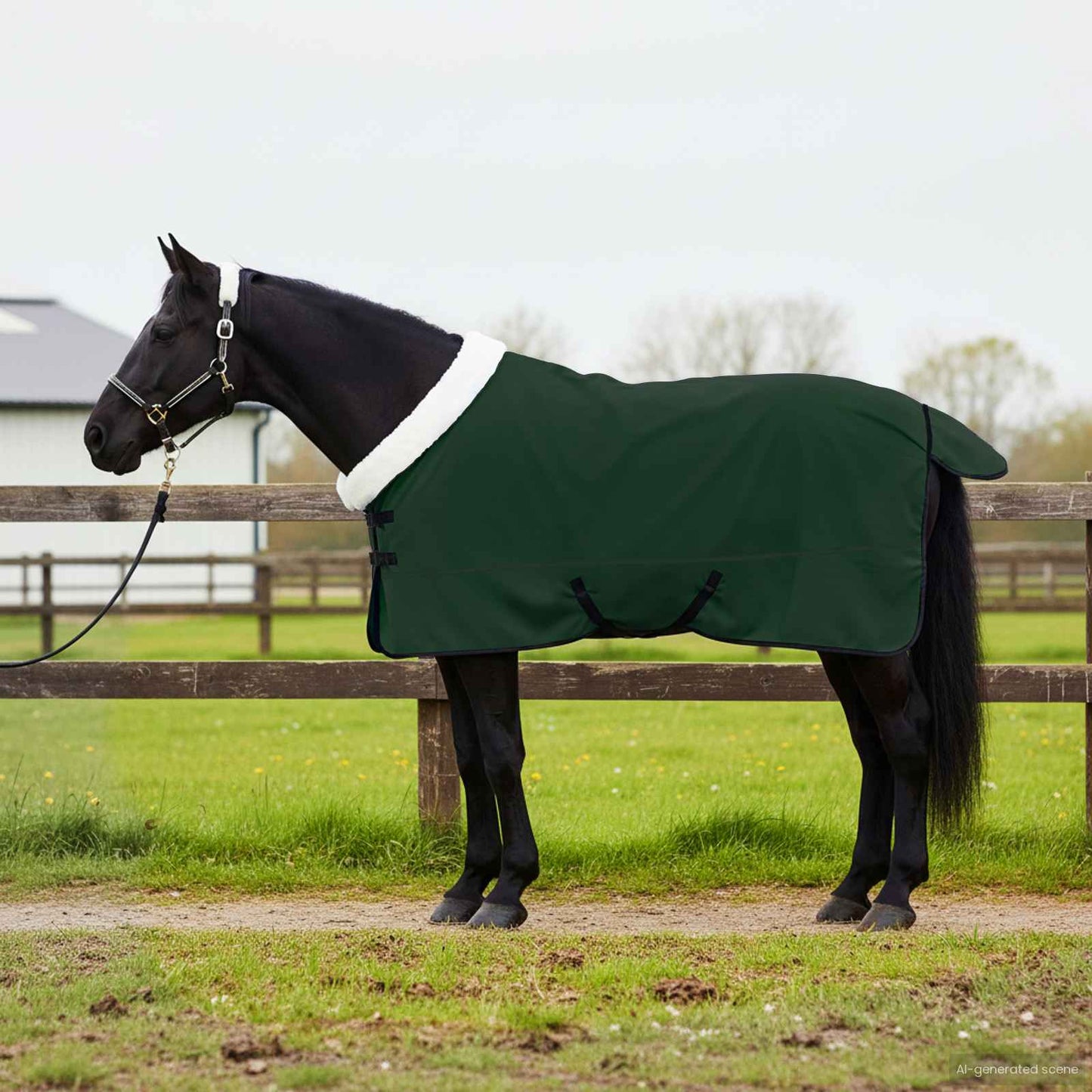 Horse Blanket Full Dark Green 125 cm Polar fleece