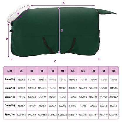 Horse Blanket Full Dark Green 125 cm Polar fleece
