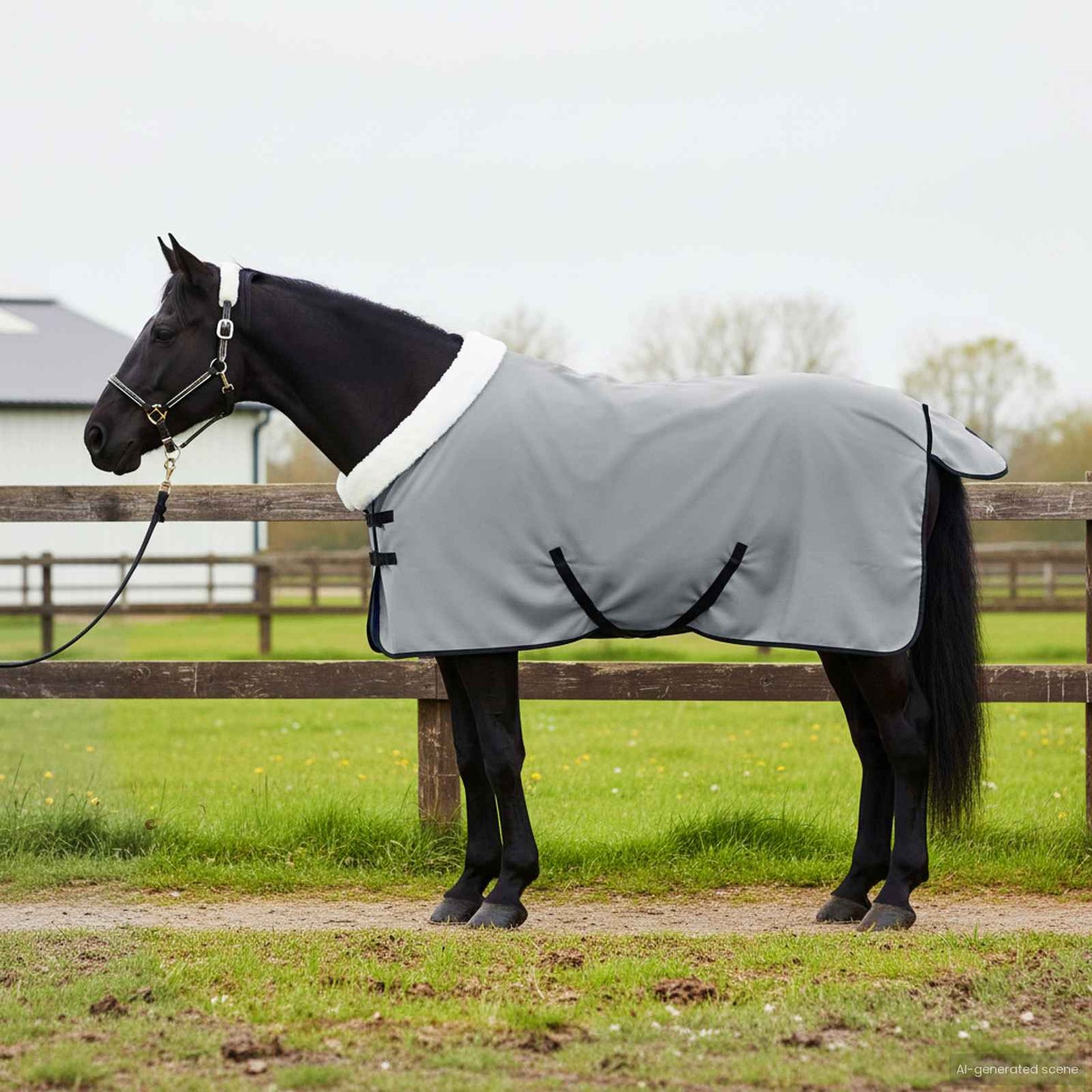 Horse Blanket Full Light Grey 75 cm Polar fleece