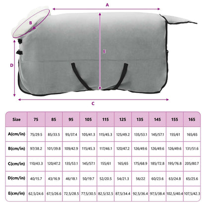 Horse Blanket Full Light Grey 145 cm Polar fleece