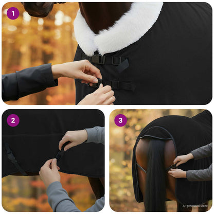 Horse Blanket Black 125 cm Polar fleece