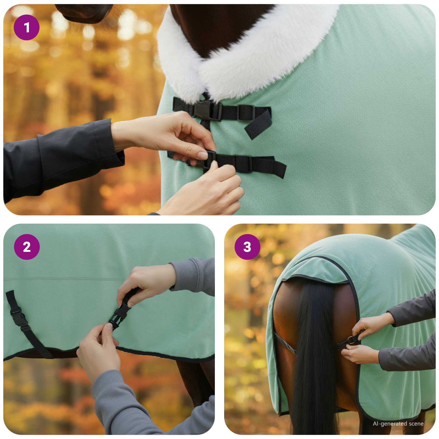 Horse Blanket Special Green 165 cm Polar fleece