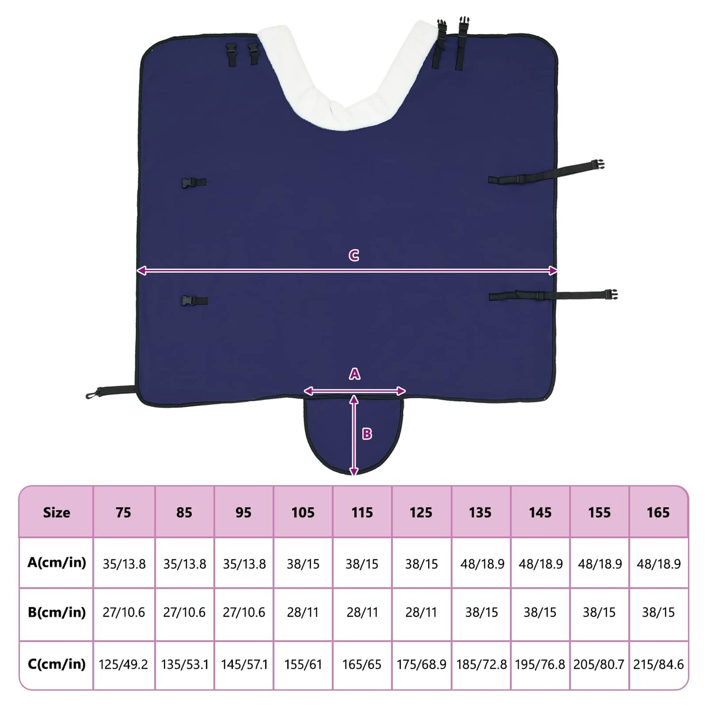 Horse Blanket Navy Blue 85 cm Polar fleece