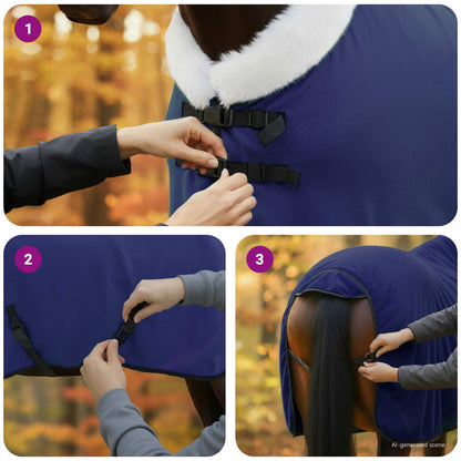 Horse Blanket Navy Blue 105 cm Polar fleece