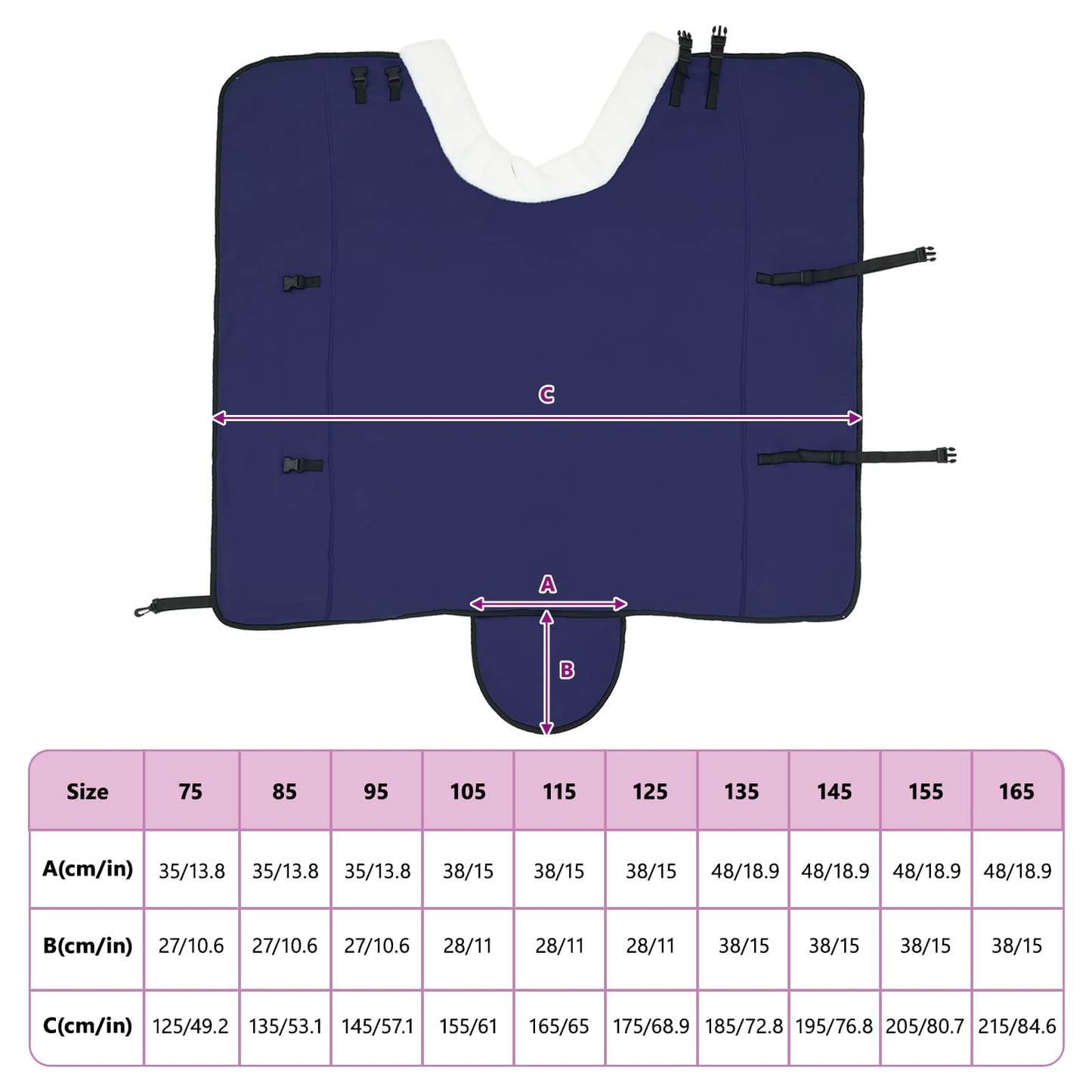 Horse Blanket Navy Blue 145 cm Polar fleece