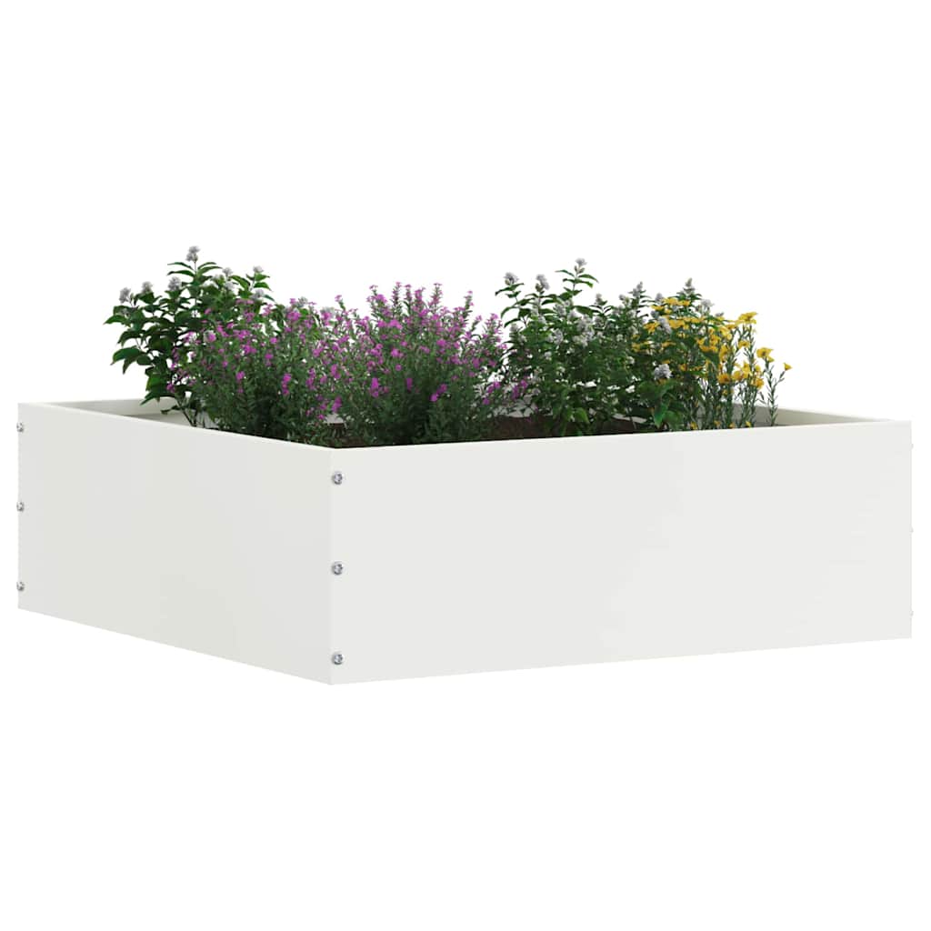 Lawn Edging 6 pcs White 40 x 40 x 13 cm Steel
