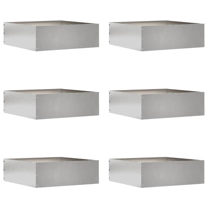 Lawn Edging 6 pcs Silver 40 x 40 x 13 cm Stainless Steel