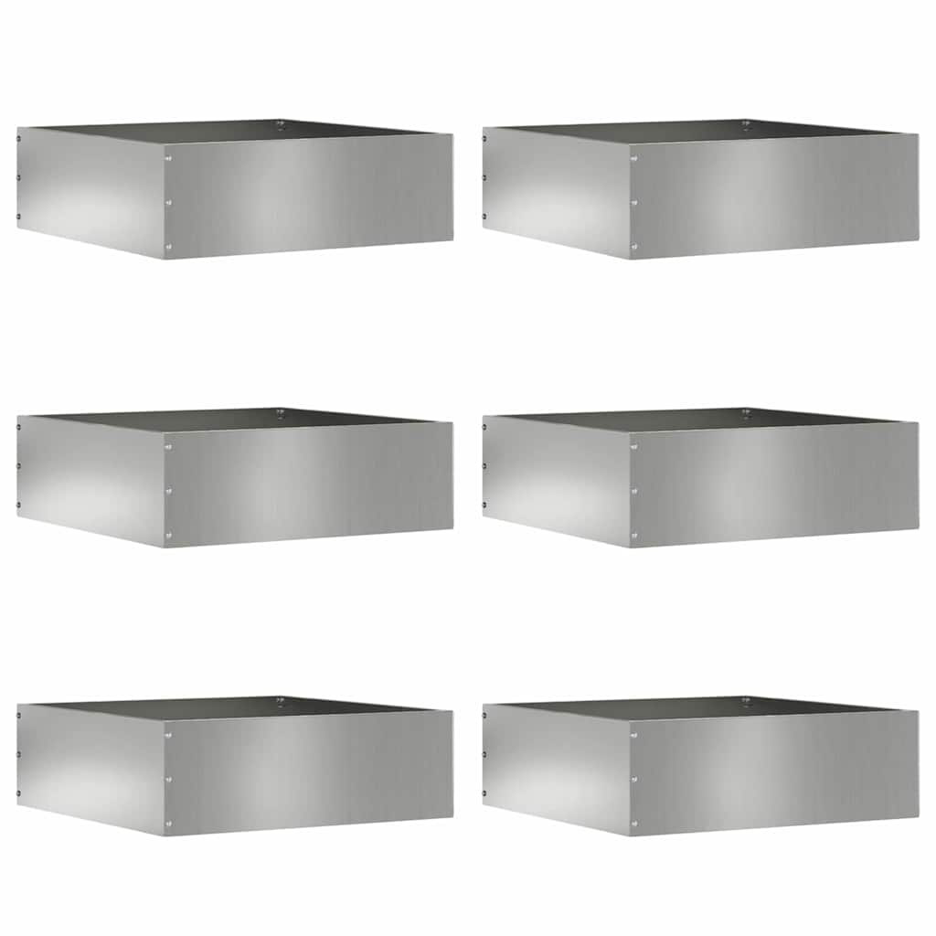 Lawn Edging 6 pcs Silver 40 x 40 x 13 cm Galvanised Steel