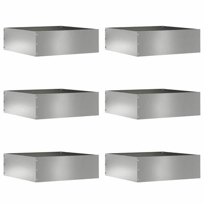 Lawn Edging 6 pcs Silver 40 x 40 x 13 cm Galvanised Steel