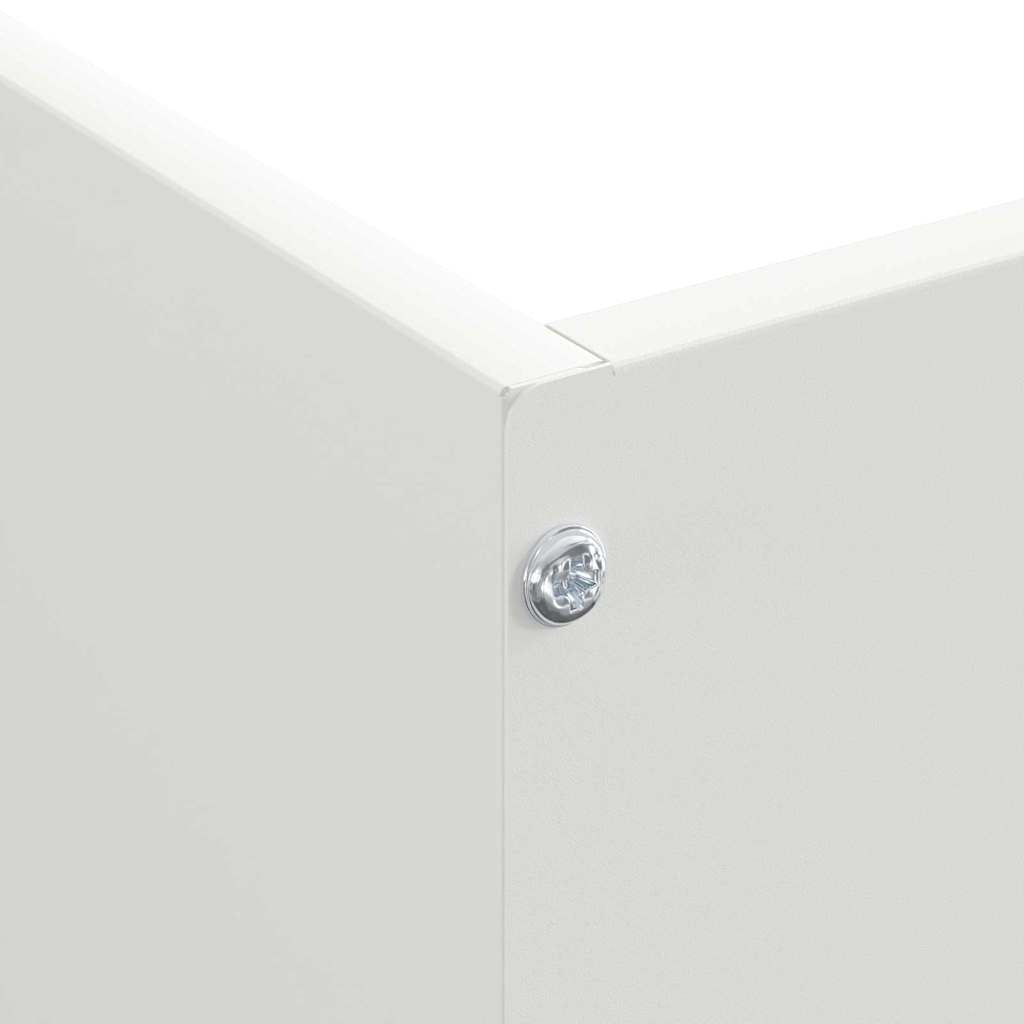 Lawn Edging 6 pcs White 50 x 50 x 13 cm Steel