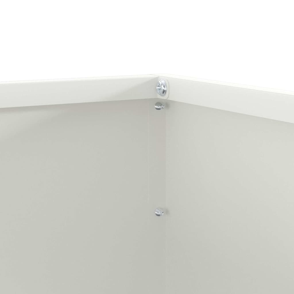 Lawn Edging 6 pcs White 50 x 50 x 13 cm Steel