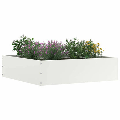 Lawn Edging 6 pcs White 50 x 50 x 13 cm Steel