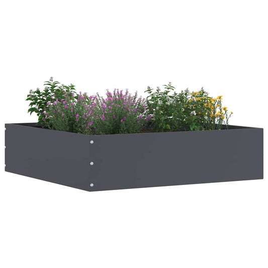 Lawn Edging 6 pcs 50 x 50 x 13 cm Steel Anthracite