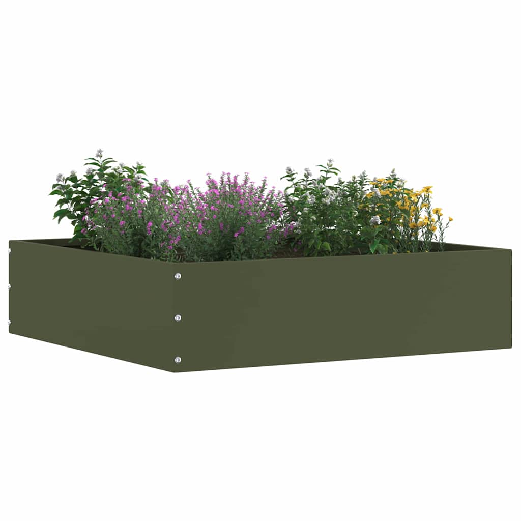 Lawn Edging 6 pcs Olive Green 50 x 50 x 13 cm Steel