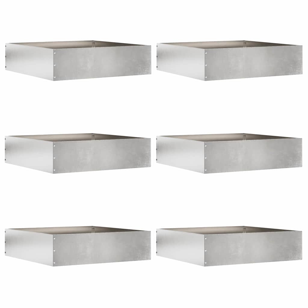 Lawn Edging 6 pcs Silver 50 x 50 x 13 cm Stainless Steel