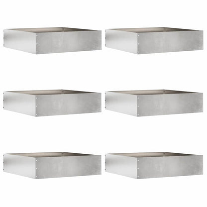 Lawn Edging 6 pcs Silver 50 x 50 x 13 cm Stainless Steel
