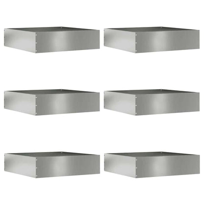 Lawn Edging 6 pcs Silver 50 x 50 x 13 cm Galvanised Steel