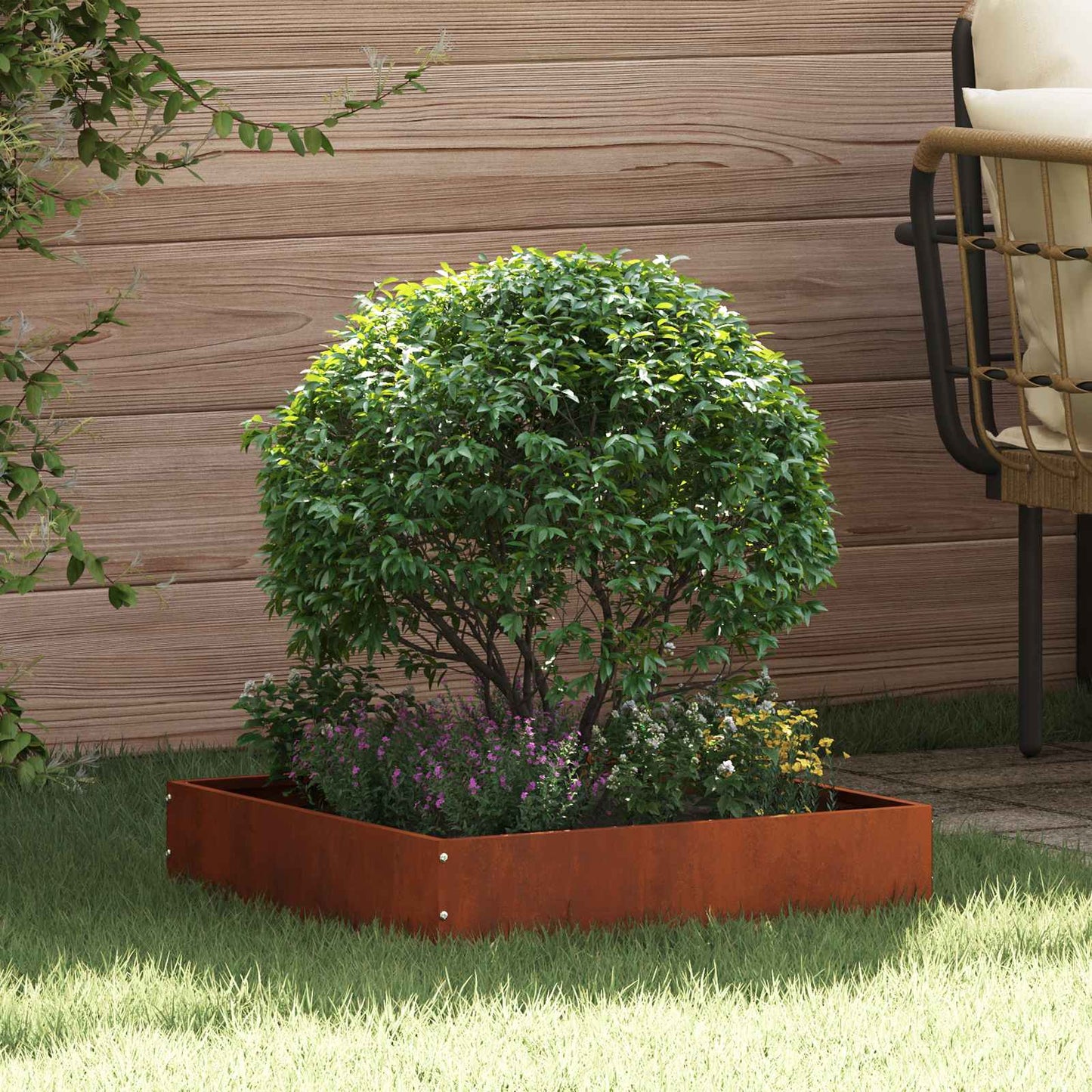 Lawn Edging Rusty 50 x 50 x 13 cm Weathering Steel