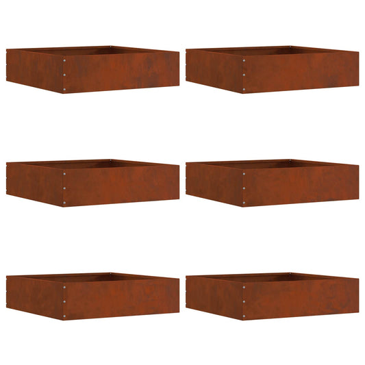 Lawn Edging 6 pcs 50 x 50 x 13 cm Rusty