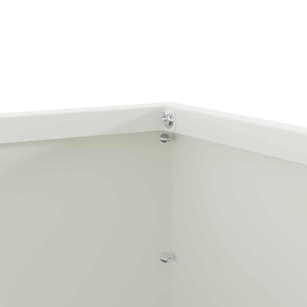 Lawn Edging 6 pcs White 60 x 60 x 13 cm Steel