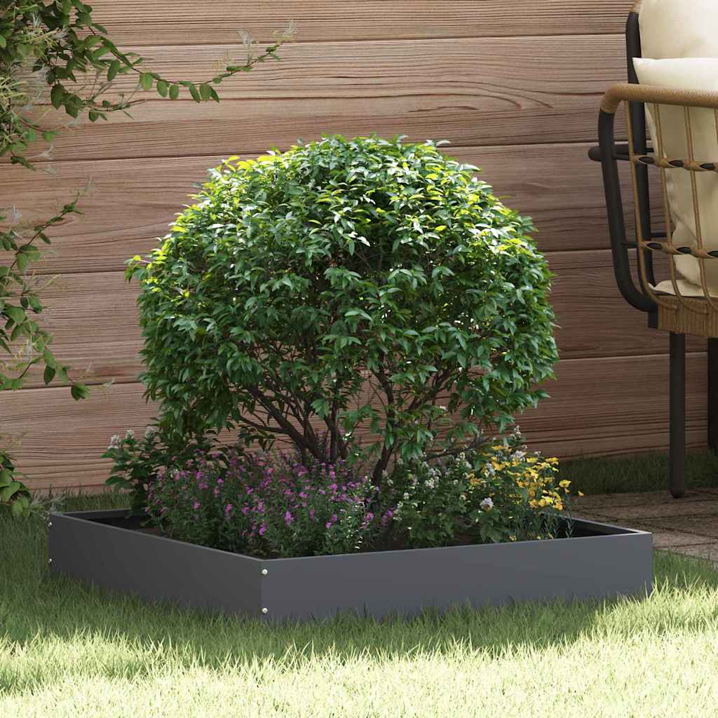 Lawn Edging 6 pcs Anthracite 60 x 60 x 13 cm Steel
