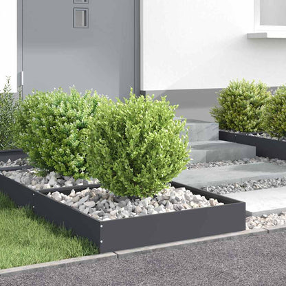 Lawn Edging 6 pcs Anthracite 60 x 60 x 13 cm Steel