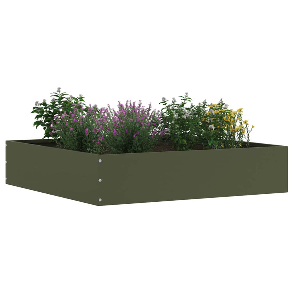 Lawn Edging 6 pcs Olive Green 60 x 60 x 13 cm Steel