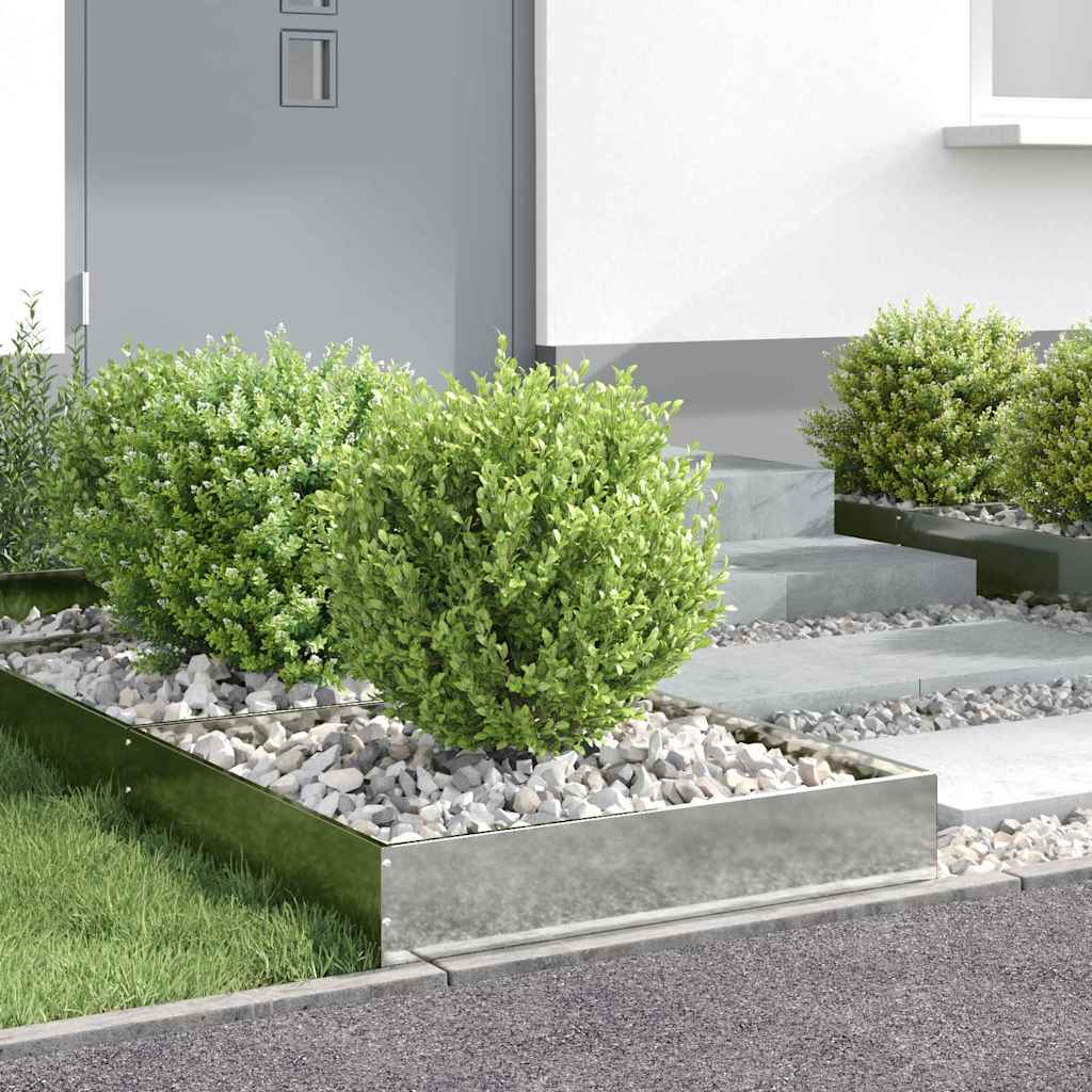 Lawn Edging 6 pcs Silver 60 x 60 x 13 cm Galvanised Steel