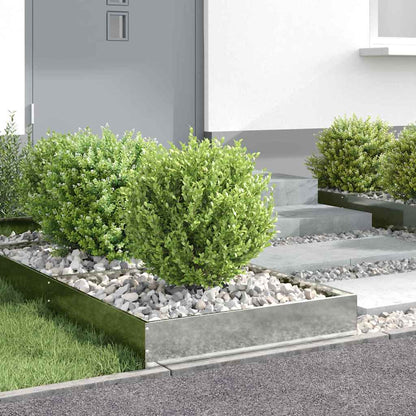 Lawn Edging 6 pcs Silver 60 x 60 x 13 cm Galvanised Steel