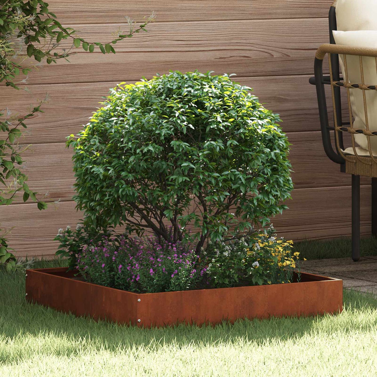 Lawn Edging Rusty 60 x 60 x 13 cm Weathering Steel