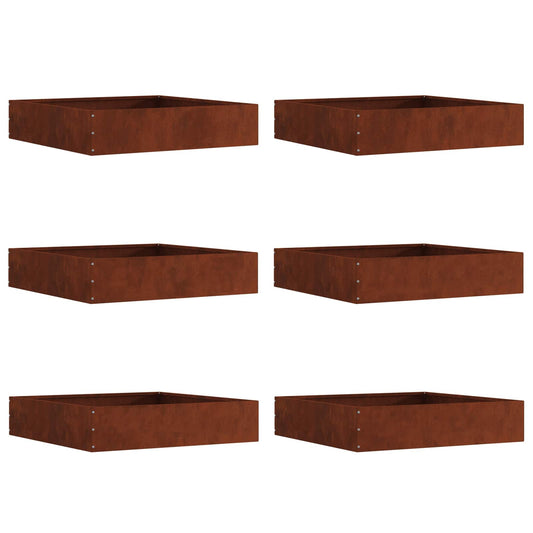 Lawn Edging 6 pcs 60 x 60 x 13 cm Rusty