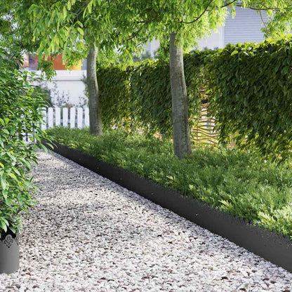 Lawn Edgings 10 pcs Black 103 x 0.05 x 22 cm Steel
