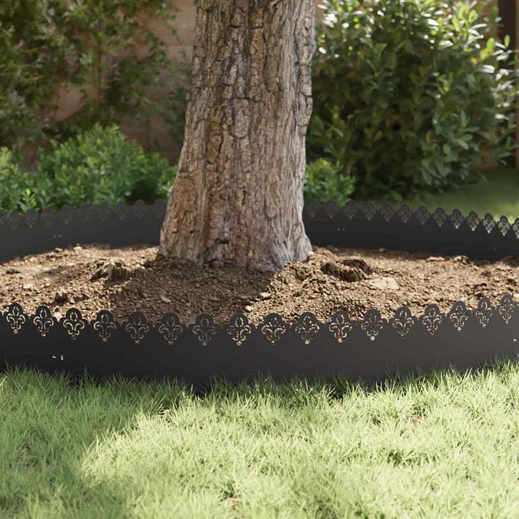 Lawn Edgings 30 pcs Black 103 x 0.05 x 22 cm Steel
