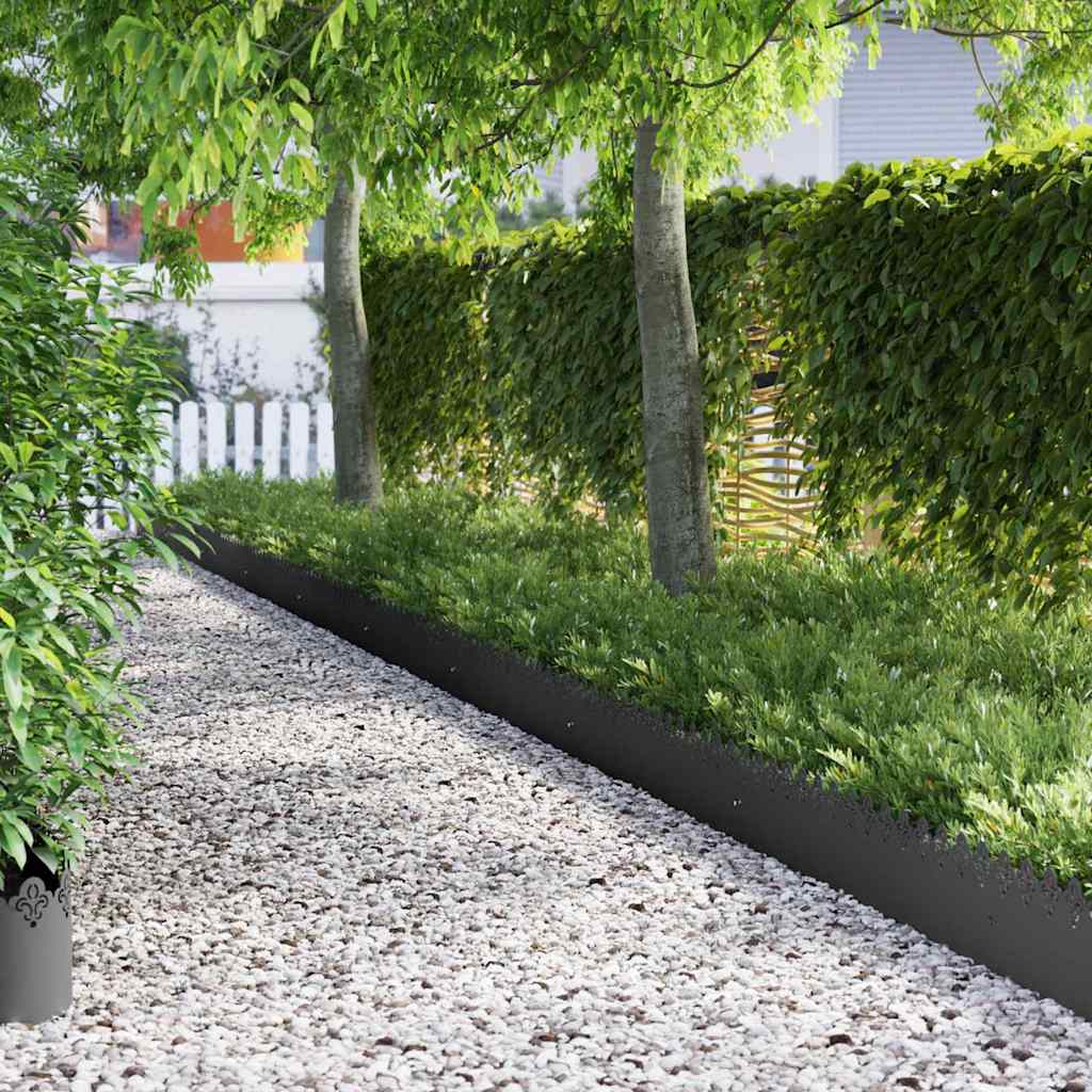 Lawn Edgings 30 pcs Black 103 x 0.05 x 22 cm Steel