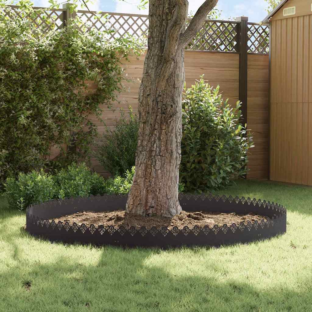 Lawn Edgings 30 pcs Black 103 x 0.05 x 22 cm Steel