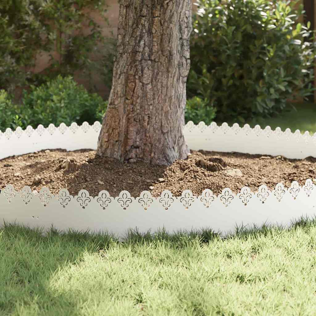 Lawn Edgings 20 pcs White 103 x 0.05 x 22 cm Steel