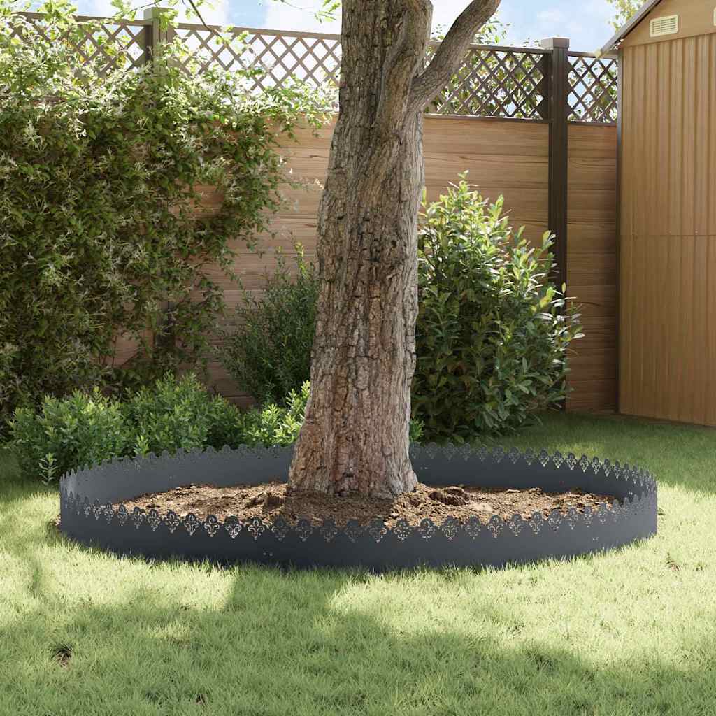 Lawn Edgings 10 pcs Anthracite 103 x 0.05 x 22 cm Steel