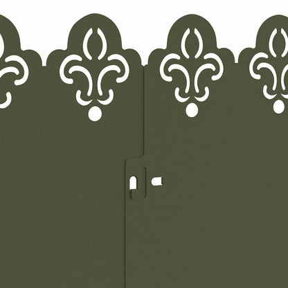 Lawn Edgings 20 pcs Olive Green 103 x 0.05 x 22 cm Steel