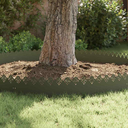 Lawn Edgings 20 pcs Olive Green 103 x 0.05 x 22 cm Steel