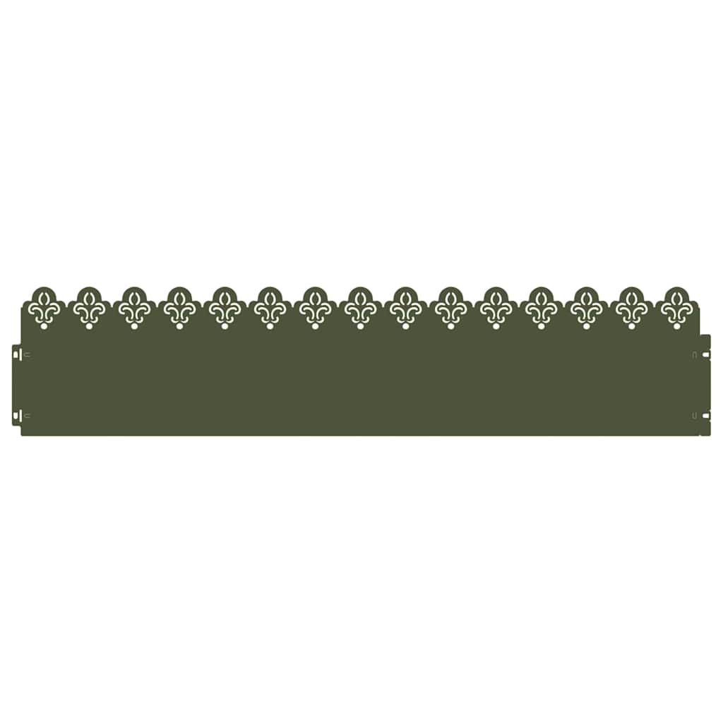 Lawn Edgings 20 pcs Olive Green 103 x 0.05 x 22 cm Steel