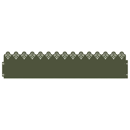Lawn Edgings 20 pcs Olive Green 103 x 0.05 x 22 cm Steel