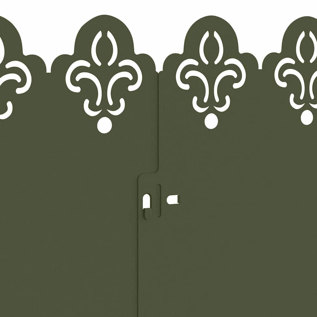 Lawn Edgings 30 pcs Olive Green 103 x 0.05 x 22 cm Steel