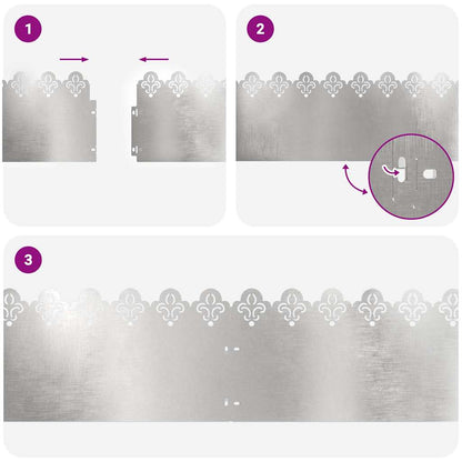 Lawn Edgings 10 pcs Silver 103 x 0.05 x 22 cm Stainless Steel