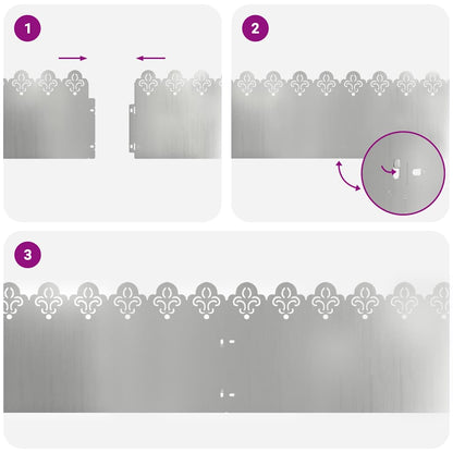 Lawn Edgings 20 pcs Silver 103 x 0.05 x 22 cm Galvanised Steel