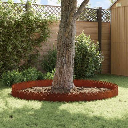 Lawn Edgings 10 pcs 103 x 0.05 x 22 cm Weathering Steel Rusty