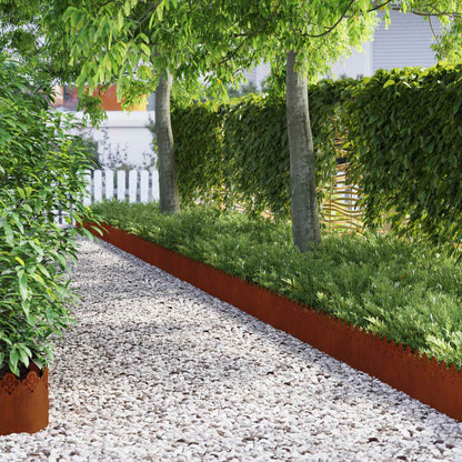 Lawn Edgings 30 pcs 103 x 0.05 x 22 cm Weathering Steel Rusty