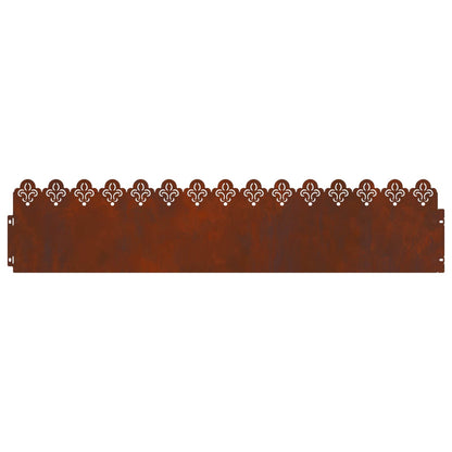 Lawn Edgings 30 pcs 103 x 0.05 x 22 cm Weathering Steel Rusty