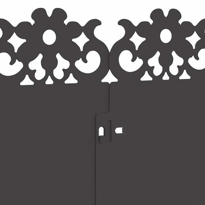 Lawn Edgings 20 pcs Black 103 x 0.05 x 22 cm Steel